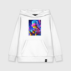 Детская толстовка-худи Bart Simpson esports player - neon glow