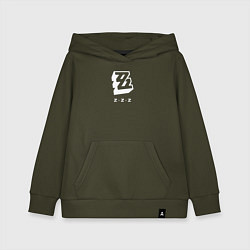 Толстовка детская хлопковая Zenless Zone Zero logo, цвет: хаки