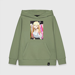 Толстовка детская хлопковая Эта фарфоровая кукла влюбилась, цвет: авокадо
