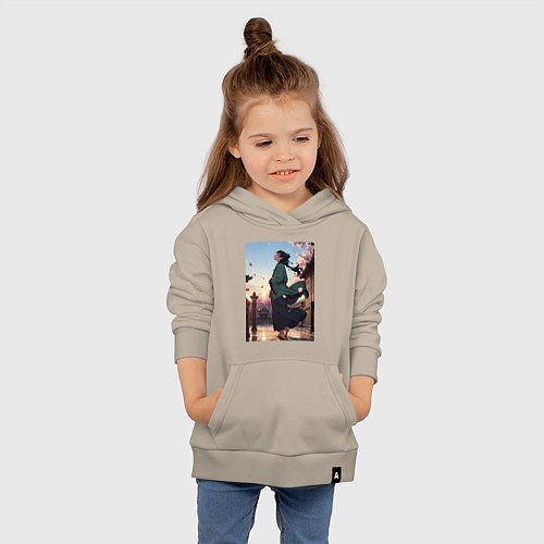 Детская толстовка-худи Монолог фармацевта Маомао во дворце / Миндальный – фото 4