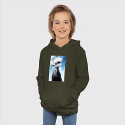 Толстовка детская хлопковая Магическая битва Сатору Годзё в повязке, цвет: хаки — фото 2
