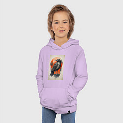 Толстовка детская хлопковая Силуэт черной ворон, цвет: лаванда — фото 2