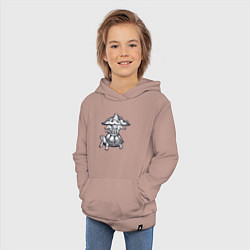 Толстовка детская хлопковая Слоны и черепаха, цвет: пыльно-розовый — фото 2