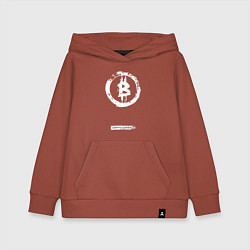 Детская толстовка-худи Биткоин белый - криптовалюта