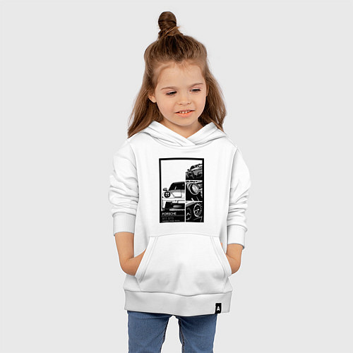 Детская толстовка-худи Porsche 911 автомобиль / Белый – фото 4