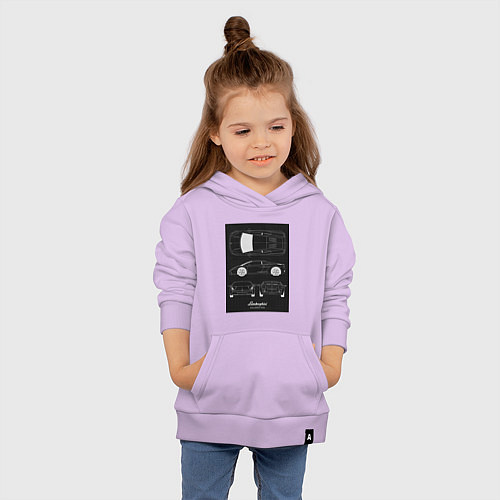 Детская толстовка-худи Lamborghini гоночный / Лаванда – фото 4