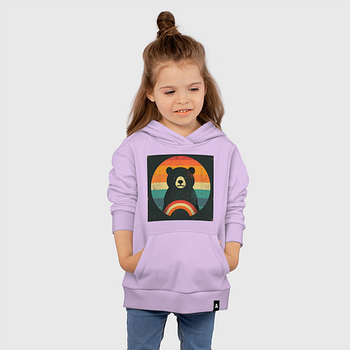 Детская толстовка-худи Медведь хотел смотреть закат, но вышло как то наоб / Лаванда – фото 4