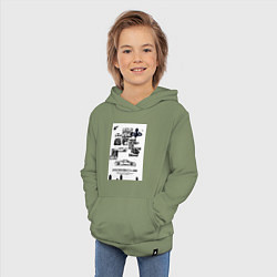 Толстовка детская хлопковая Porsche автомобиль, цвет: авокадо — фото 2