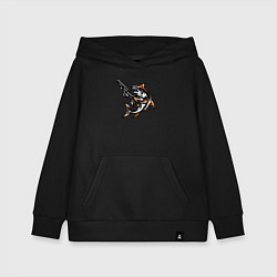 Толстовка детская хлопковая Акула с пистолетом, цвет: черный
