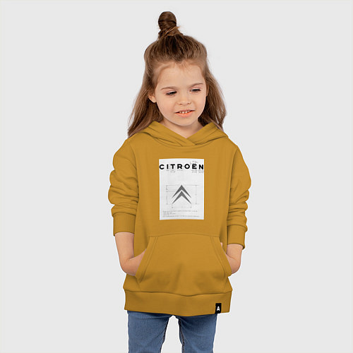 Детская толстовка-худи Citroen логотип / Горчичный – фото 4