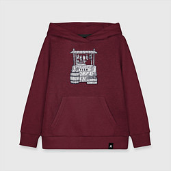 Толстовка детская хлопковая Рыбная лавка, цвет: меланж-бордовый