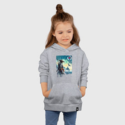 Толстовка детская хлопковая Японский самурай - призрак Цусимы, цвет: меланж — фото 2