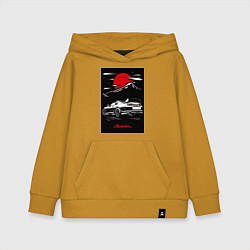 Толстовка детская хлопковая Toyota Supra jdm гоночный, цвет: горчичный