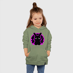 Толстовка детская хлопковая Зайка на черном фоне, цвет: авокадо — фото 2