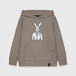 Толстовка детская хлопковая Кролик в костюме, цвет: утренний латте