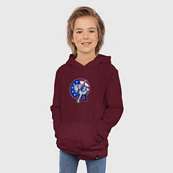 Толстовка детская хлопковая USA elephant, цвет: меланж-бордовый — фото 2
