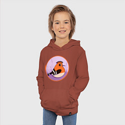 Толстовка детская хлопковая Птица Удод с ирокезом, цвет: кирпичный — фото 2