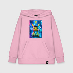 Детская толстовка-худи Funny neon Pikachu под энергетическим барьером - a