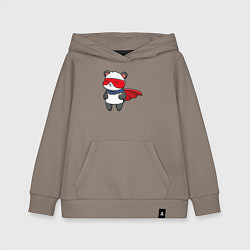 Толстовка детская хлопковая Супергерой панда, цвет: утренний латте