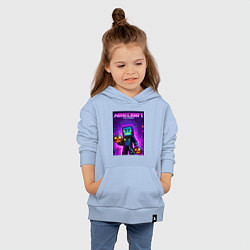 Толстовка детская хлопковая Minecraft - halloween neon glow, цвет: мягкое небо — фото 2