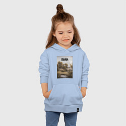 Толстовка детская хлопковая Ivan дом у озера, цвет: мягкое небо — фото 2