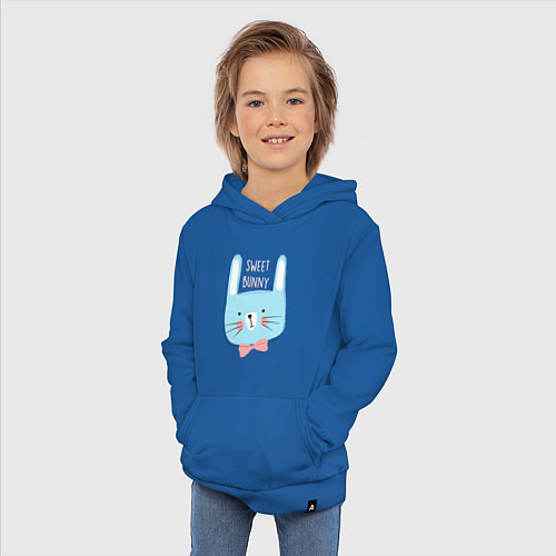 Детская толстовка-худи Sweet bunny / Синий – фото 3