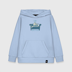 Толстовка детская хлопковая Забавный голубь на диване, цвет: мягкое небо