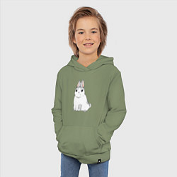 Толстовка детская хлопковая Кролик жует траву, цвет: авокадо — фото 2