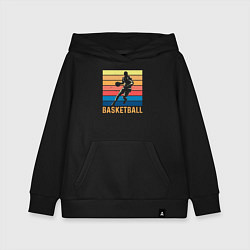 Толстовка детская хлопковая Basketball lettering, цвет: черный