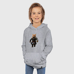 Толстовка детская хлопковая Кот викинг, цвет: меланж — фото 2