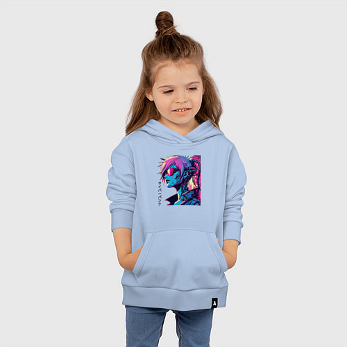 Детская толстовка-худи Cyber girl - pop art fantasy / Мягкое небо – фото 4
