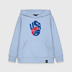 Толстовка детская хлопковая Баскетбол - США, цвет: мягкое небо