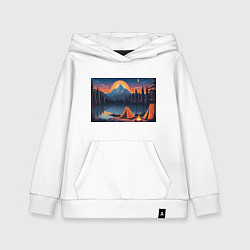 Детская толстовка-худи Палатка на берегу озера