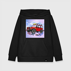 Толстовка детская хлопковая Внедорожник УАЗ Хантер, цвет: черный