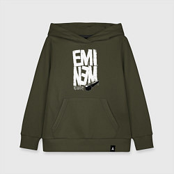Толстовка детская хлопковая Eminem - microphone, цвет: хаки