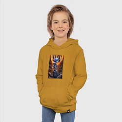 Толстовка детская хлопковая Костлявая ведьма - хэллоуин, цвет: горчичный — фото 2
