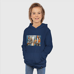 Толстовка детская хлопковая Архитектура город абстракция, цвет: тёмно-синий — фото 2