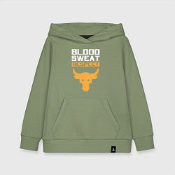 Толстовка детская хлопковая Blood sweet respect logo, цвет: авокадо