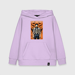 Толстовка детская хлопковая Cool skeleton - halloween poster, цвет: лаванда