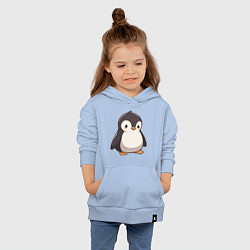 Толстовка детская хлопковая Пингвин аниме, цвет: мягкое небо — фото 2