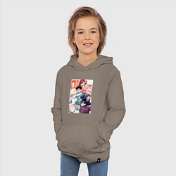 Толстовка детская хлопковая Дандадан: Момо Аясэ, цвет: утренний латте — фото 2