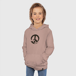 Толстовка детская хлопковая Peace hugs, цвет: пыльно-розовый — фото 2