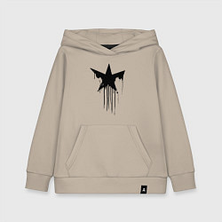 Толстовка детская хлопковая Black blot star - minimalism, цвет: миндальный