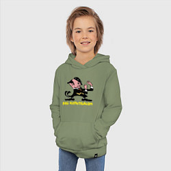 Толстовка детская хлопковая Бей капитализм - Ленин спарринг, цвет: авокадо — фото 2