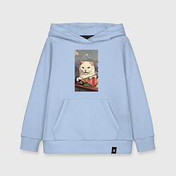 Толстовка детская хлопковая Cat meme - japan style, цвет: мягкое небо