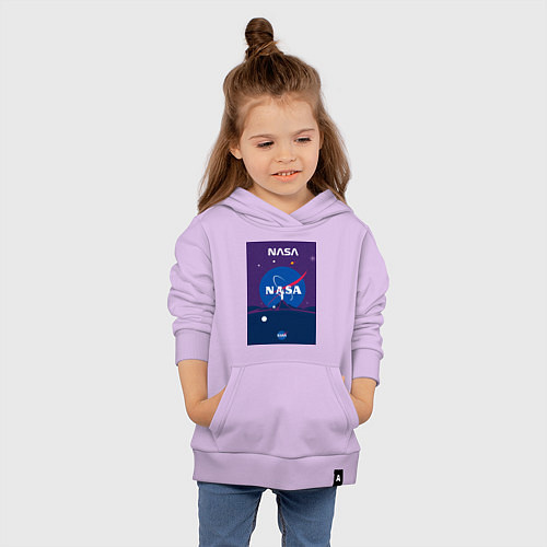 Детская толстовка-худи NASA фиолетовый плакат / Лаванда – фото 4