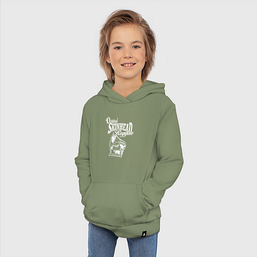 Детская толстовка-худи Skinhead reggae / Авокадо – фото 3