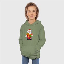 Толстовка детская хлопковая Дед Мороз принёс подарки, цвет: авокадо — фото 2