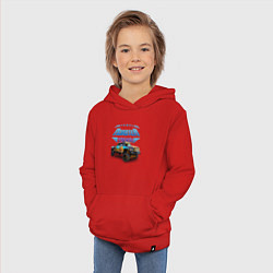Толстовка детская хлопковая Monster truck, цвет: красный — фото 2