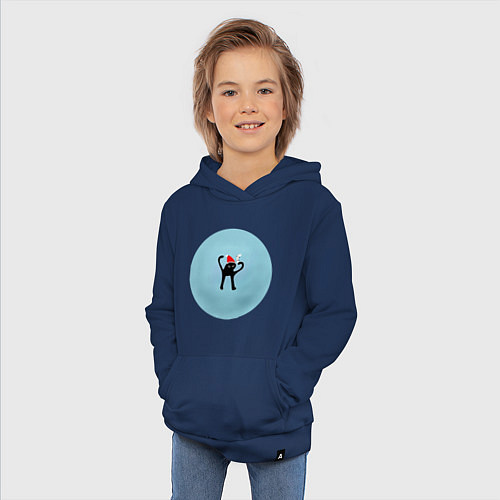 Детская толстовка-худи Ъуъ съука - новогодний игрок / Тёмно-синий – фото 3